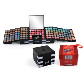 Beauty-Set für Damen | Geschenkset für Damen | Weihnachtsgeschenke | Make-up-Palette | Wasserfall XXXXL | 151-teilig: Lidschatten, Rouge, Lipgloss, Pinsel | Organizer-Palette