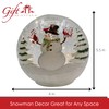 Gift Essentials Snowman with Cardinals Crackle Glass Globe - LED