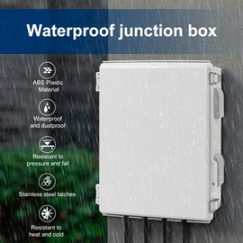 ANIMACYN Electrical Junction Box, Ventilated Design, Cable Grommets, Indoor/Outdoor Use with Mounting Panel & Hinged Cover. Waterproof IP 65. (Grey Cover, 15.7"x11.8"x7.1")