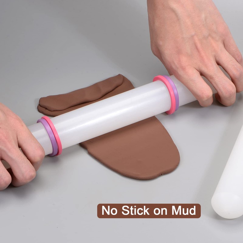 sourcing map Fondant Rolling Pin 12 Inch x 1.38 Inch