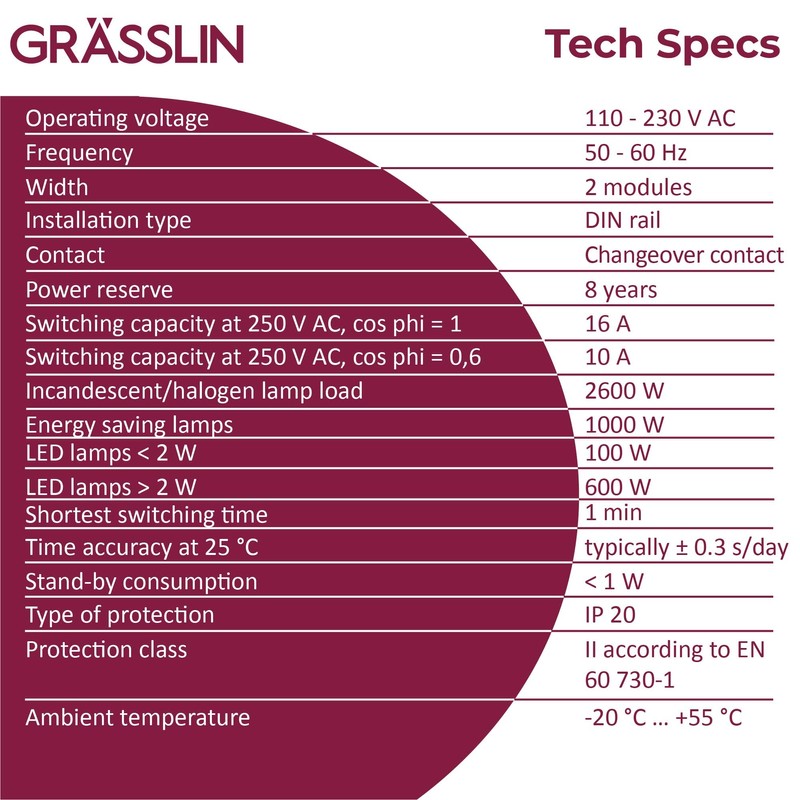 Grässlin Talento Smart B15 43.02.0001.1 1-Channel Timer Digital App