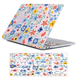 Fancity Compatible with MacBook Pro 16 inch Case 2021-2025 Release, A3403 A3186 A2991 A2780 A2485 M4/M3/M2/M1 Pro Max & Touch ID, Translucent Protective Hard Case & Keyboard Cover, Cartoon Floral