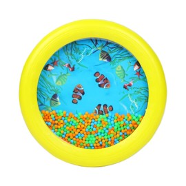Ocean Drum Wave Bead Drum Gentle Sea Sound Music Gift Musical Educational Sea Sound Drum Tool for Kid Child Baby (Yellow)