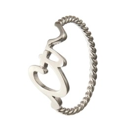 One Moment In Time J173 Size 5 Dainty With Letters Standard Stainless Steel Ring Women's Mormon LDS CTR