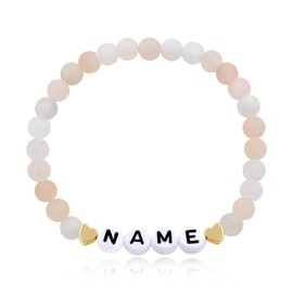 2 Sets of 26 Letters, DIY Matte Pink Crystal Bracelet Customized Name Letter Bracelets for Women Girls Mother Birthday New Year Bracelet