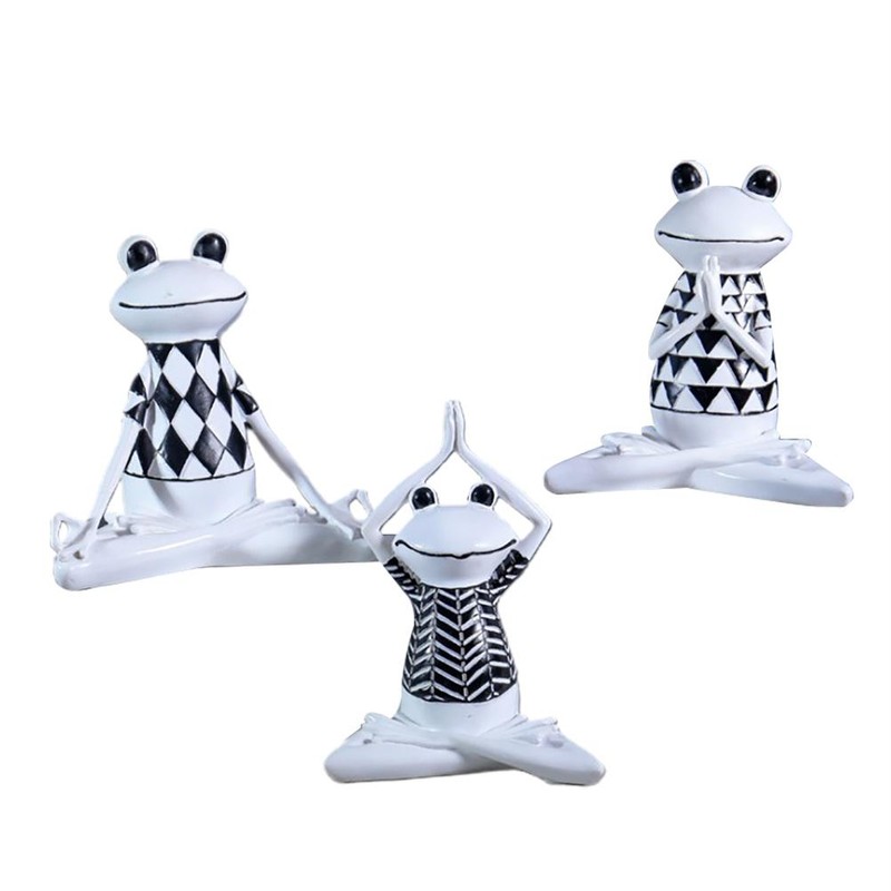 Meditation Frog Statue Resin Frog Sculpture Animal Yoga Statue for
