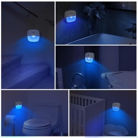 AMIR Newest Motion Sensor Light, Cordless Battery-Powered LED Night Light, Wall Light, Closet Lights, Safe Lights for Stairs, Hallway, Bathroom, Kitchen, Cabinet (Blue - Pack of 6)