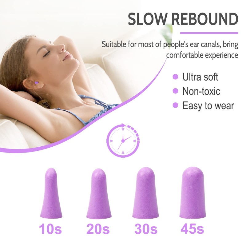 LYSIAN Ultra Soft Foam Earplugs Sleep - 38dB SNR Noise
