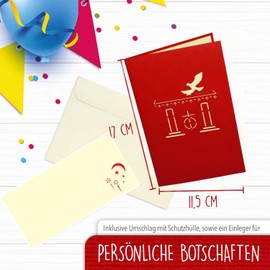 LINPopUp®, N102 Pop-Up Cards Communion, Confirmation, Christening, Greeting Card, 3D Cards Folding Invitations