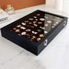 Pin Display Case Dustproof Transparent Glass Lid Badge Storage Box