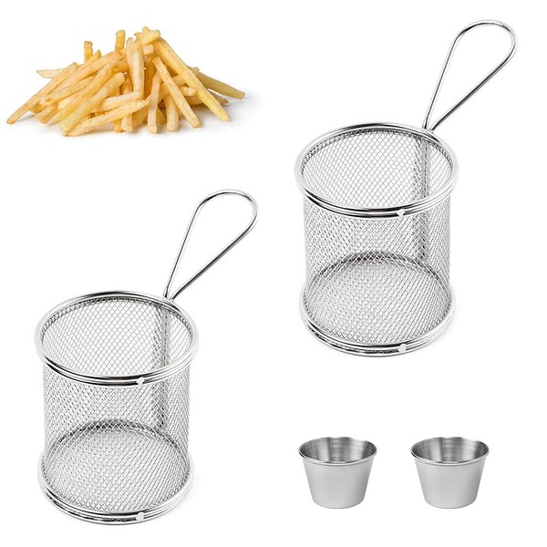 DECARETA Chip Serving Frying Baskets 2 Pcs Mini Chip Baskets
