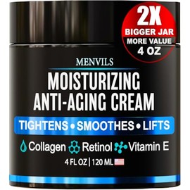 Menvils Crema Hidratante Facial Hombres Antienvejecimiento Antiarrugas Colágeno Retinol Vitamina Jojoba