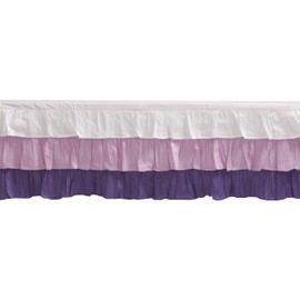 Bacati - Mix N Match Dots 3 Layer Ruffled Crib Skirt ( White/Lilac/Purple)