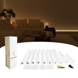Luma Cove The 8.2FT/2.5M Modular Channel Assembly Kit for The Concealment of LED Strip Lighting Renter Friendly Baseboard Uplight Cove Light Wall Washer Lighting Decor for Renters