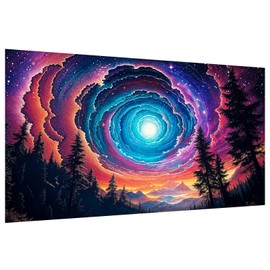 HeeBenor Large Aurora Diamond Painting Kits, 5D Mountain Landscape Diamond Art Kits for Adults, DIY Full Drill Forest Diamond Painting, Large Gem Art for Adults for Home Wall Decor 27.5 X 15.7 Inch