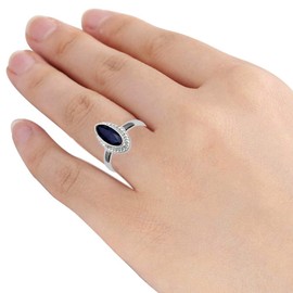 Orchid Jewelry Brass Blue Sapphire Anniversary Ring Birthday Gifts