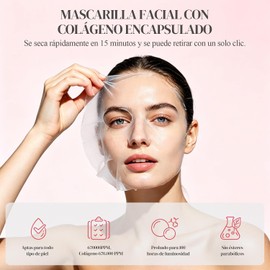 2PCS Mascarilla de Noche de Colágeno, Mascarilla peel-off Hidrata y Reafirma, Minimiza los Poros, Ilumina la Piel, Apta para Todo Tipo de Piel