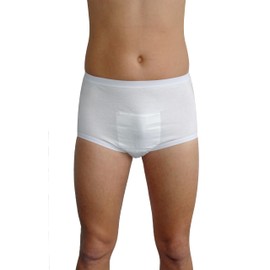 Hydas Herren Inkontinenz Schutzhose mit speziellem Einsatz für Vlieseinlagen, Baumwolle, wiederverwendbar Gr. 7