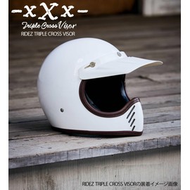 Rise Motorcycle Helmet Visor, Stylish, Aftermarket, Sunshine, Long Visor, Off-road, Vintage Scramble, Adventure, XXx Triple Cross Visor, Black