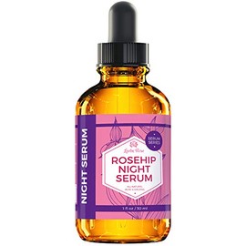 Leven Rose Sérum Facial Nocturno Con Aceite De Rosa Mosqueta, Serum De Aceite De Rosa Mosqueta Natural Orgánico 100% Puro Para Piel Seca 1 Oz