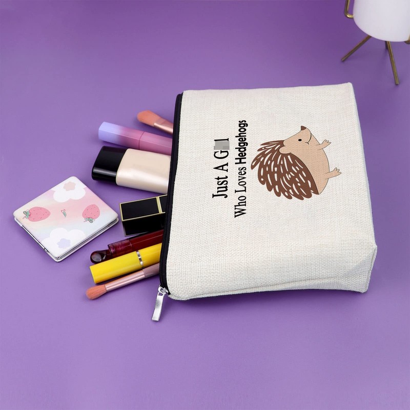 Sazuwu Hedgehog Gifts for Women Hedgehog Lover Gift Makeup Bag