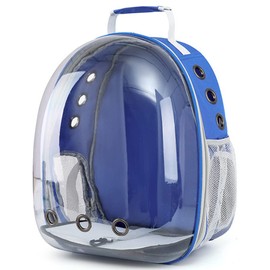 DreamyGlow Pet Backpack Carrier with Harness Backpack for Cats, Small Dogs, Bunnies etc with Harness Included, Pet Carrier for Traveling, Walking, Hiking and Outdoor Activities (Blue)