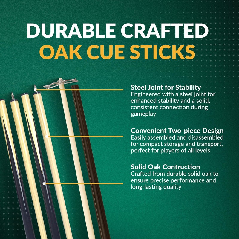 Hathaway Pool Table Accessories Kit - Pool Sticks Set of