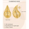 Gold Teardrop Earrings for Women, Chunky Gold Drop Statement Earrings