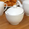 Darthome White Jewel Sugar Pot with Lid Ceramic Geometric Tableware