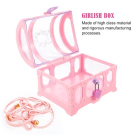 jojofuny 1 Set of Girls Treasure Chest Box, Girlish Storage Box, Kids Jewelry Box, Treasure Chest Clear Trinket Jewelry Box Box Pretend Play Organizer Girl Cosmetic Case