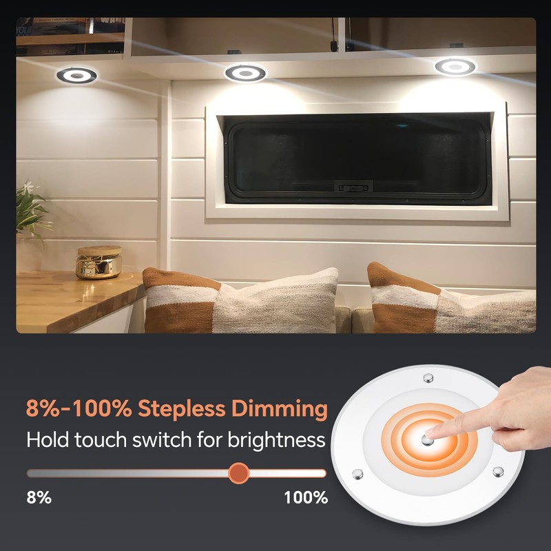 Obeaming 7.3 Inch 12 Volt LED Ceiling Dome Light, 720LM