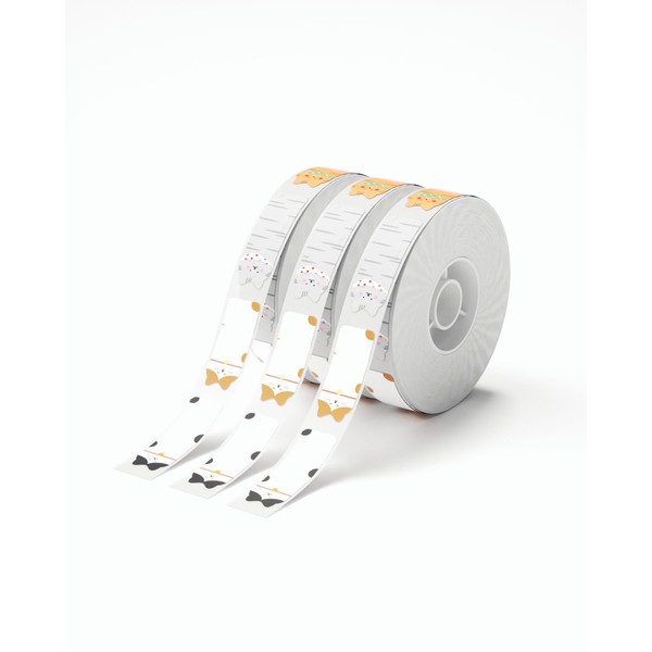 NIIMBOT D11 Label Maker Tape 3 Rolls Adhesive Cute Cat