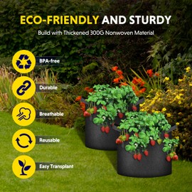 YSSOA 12-Pack 1 Gallon Grow Bags Heavy Duty Thickened Nonwoven Aeration Fabric Pots with Handles, Cloth Pots for Plants, Vegetable, Flower, Tomato Potato