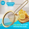 Heavy-Duty 14cm Gold Colour Sieve - Fine Mesh Strainer with
