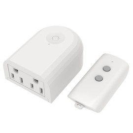 TEKLECTRIC Indoor Remote Control Outlet with 2 Grounded Plugs, 80 FT Range Wireless Outlet for Fans, Electrical Devices, Christmas Lights - 1875 Watt 15A 1/2 HP Heavy Duty (1 Remote 1 Receiver)