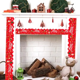 Christmas Bulletin Board Borders 3 Inch Die-Cut Border Trim Christmas Tree Bulletin Board - Christmas Xmas Santa Bulletin Border for Holiday Classroom Decorations Office Chalkboard 36ft