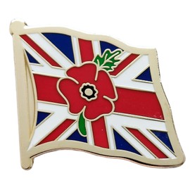 2024 Remembrance Day Pin Badges Union jack flag Red Poppy Pin Badge Brooch (1pc)