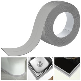 Frienda Grey Caulk Tape 10.5' x 1.5'' Waterproof Self Adhesive Caulk Strip Bathtub Sealant Tape Sealing Strip Oil Proof Bathroom Sealant for Kitchen Floor Wall Edge Protector(PE)