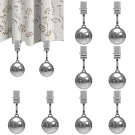 Singring 10 Pack Heavy Tablecloth Weights, Stainless Steel Balls with Metal Clips, Curtain Weights for Outdoor, Table Cover Weights for Decoration, Outdoor Picnic, Garden Flag, Family Dinner