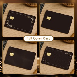Elegant Black Credit Card Skin - 4 Pcs Cool Black and Gold Debit Skin Stickers Gold Pattern Credit Cover Set for Transportation Key Debit Bus Cards Men Women