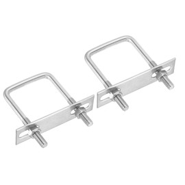 PATIKIL M8x50x50mm Square U-Bolts Kit, 2Set 304 Stainless Steel Square U Shaped Bolts Replacement Parts with Frame Plates and Nuts for Ski Board Sailboat Trailer
