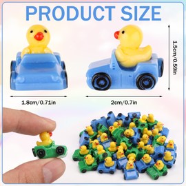 Tinoaly 36 Pieces Mini Resin Ducks, Dark Blue and Dark Green Miniature Duck Figures Cute Micro Ducks Funny Mini Car Ducks Resin for Aquarium Dollhouse Home Office Decoration