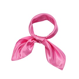 SATINIOR Chiffon Scarf Square Neck Scarf Handkerchief Retro Satin Ribbon Neckerchief for Women(23.6 x 23.6 Inches,Light Rosy)