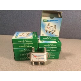 DMS International LOT of 10 NEW DMS International 4x1 DiSEqC Satellite Switch 950-2150MHz