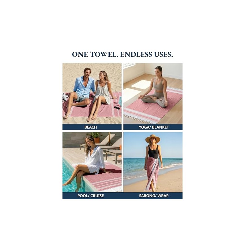 Lane Linen 6-Pack Oversized Quick-Dry Beach Towels