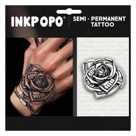 INKPOPO 3 Sheets Semi-Permanent Tattoos for Adults | 7-15 Days Longwear | Waterproof & Realistic Finish | Adult Art Temporary Tattoos | Flower Series 045