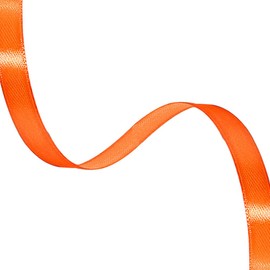 Solid Color Tangerine Satin Ribbon, 3/8 Inches x 25 Yards Fabric Satin Ribbon for Gift Wrapping, Crafts, Hair Bows Making, Wreath, Wedding Party Decoration and Other Sewing Projects