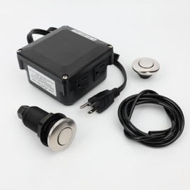 STS-OO STS-OOSN Garbage Disposal Air Switch Kit Dual Outlet Sink Top Waste Disposer On/Off Switch Garbage Disposal Button Satin Nickel