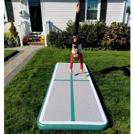 Toppay Tumbling Air Track Inflatable Gym Mat Training Air Floor (Green, 4Mx1Mx0.1M)