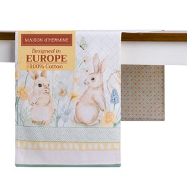 Maison d' Hermine Tablerunners 100% Cotton Decorative Tablerunner Table Cover for Gifts, Holiday, Dinner, Wedding & Dining, Easter Dew (Double Layer) - Spring/Summer (14.50"x72")